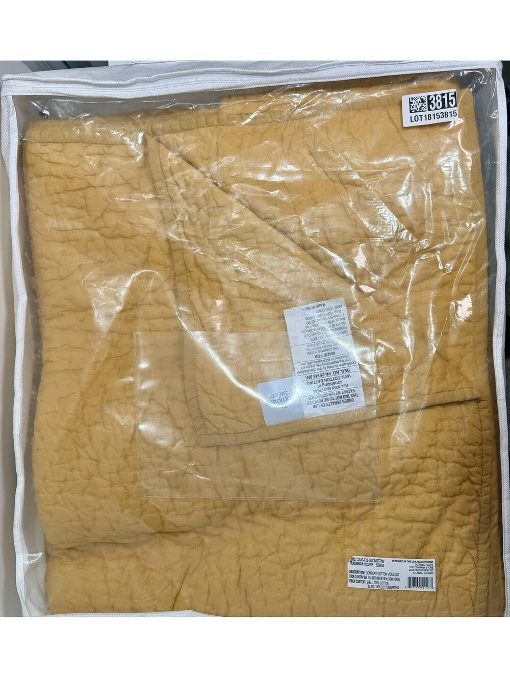 The Company Store Company Cotton Voile Quilt Full Queen Goldenstraw